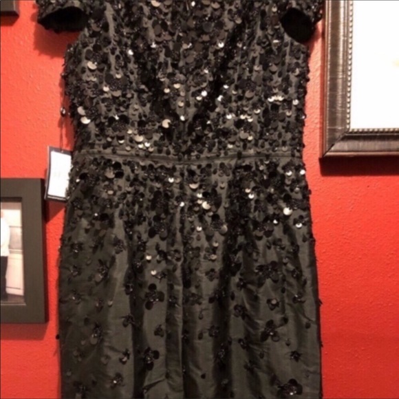 BHLDN Adrianna Papell Rosie Off Shoulder Column Gown - Picture 11 of 13